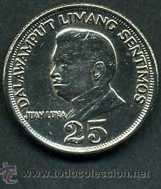 Monedas antiguas de Asia: FILIPINAS 25 CENT AÑO 1972 (JUAN LUNA PINTOR HISPANO FILIPINO Y EN EL REVERSO EL ESCUDO NACIONAL)Nº3 - Foto 1 - 182082070