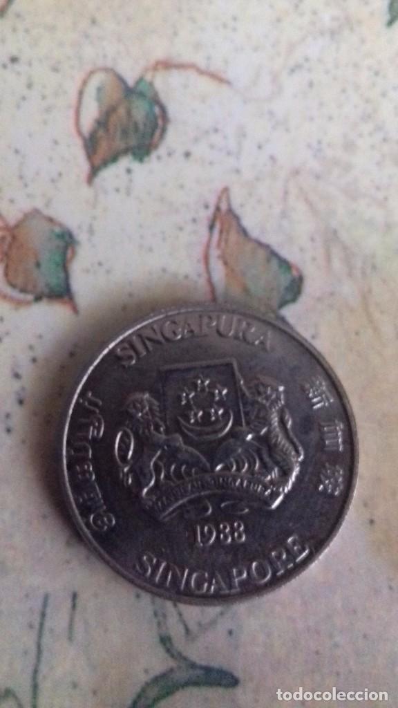Monedas antiguas de Asia: Moneda Singapur 20 centavos 1988 - Foto 1