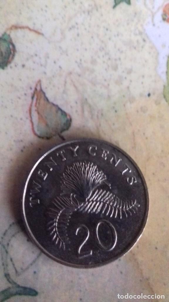 Monedas antiguas de Asia: Moneda Singapur 20 centavos 1988 - Foto 2