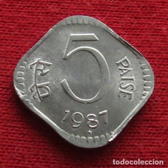 Monedas antiguas de Asia: India 5 paisa 1987 - Foto 1
