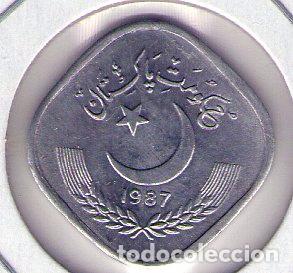 Moedas antigas da &Aacute;sia: BONITA MONEDA PAKISTAN 5 PAISA 1987 KM# 52 SC/UNC