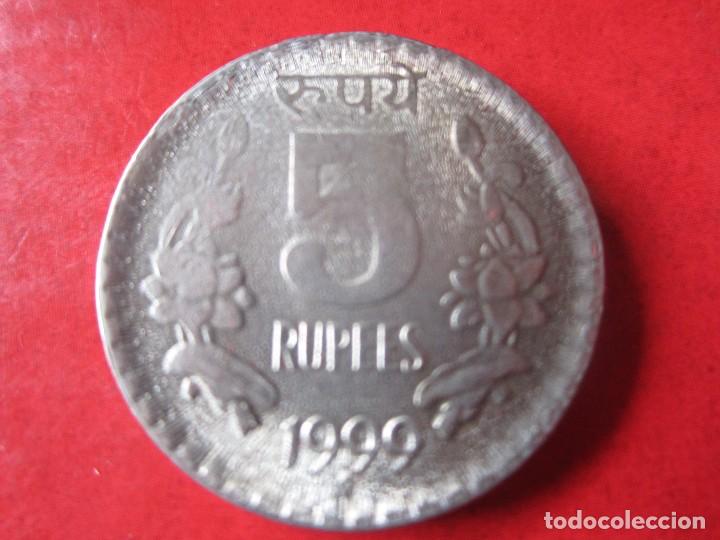Monedas antiguas de Asia: India. moneda de 5 rupias. 1999 - Foto 1