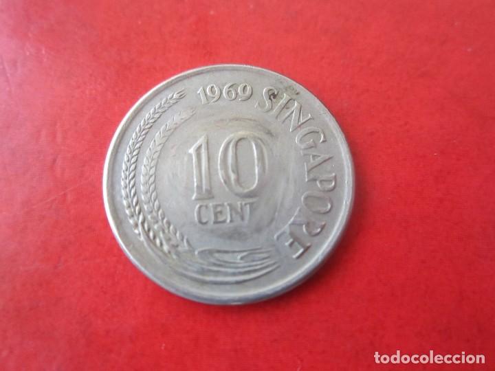 Monedas antiguas de Asia: Singapur. 10 centimos de 1969 - Foto 2