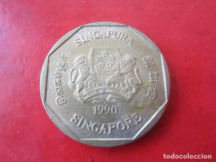 Monedas antiguas de Asia: Singapur. 1 dollar de 1990 - Foto 2