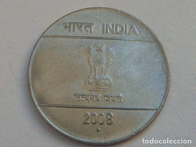 Monedas antiguas de Asia: Moneda de 2 rupias de India de 2008 - Foto 2