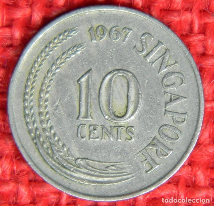 Monedas antiguas de Asia: Singapur - 10 Centavos - 1967 - Foto 3