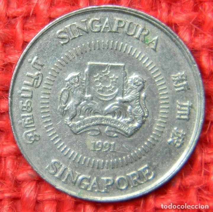 Monedas antiguas de Asia: Singapur - 10 Centavos - 1991 - Foto 3
