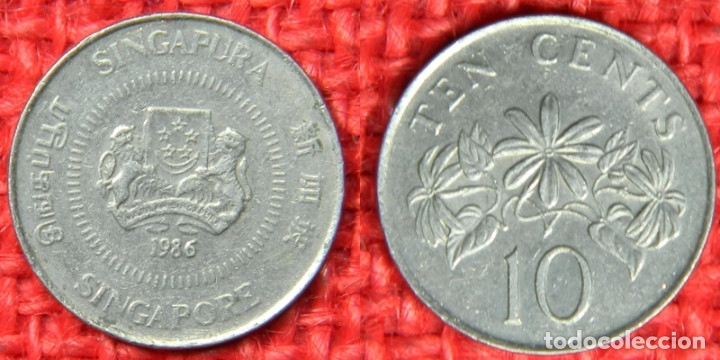 Monedas antiguas de Asia: Singapur - 10 Centavos - 1986 - Foto 1