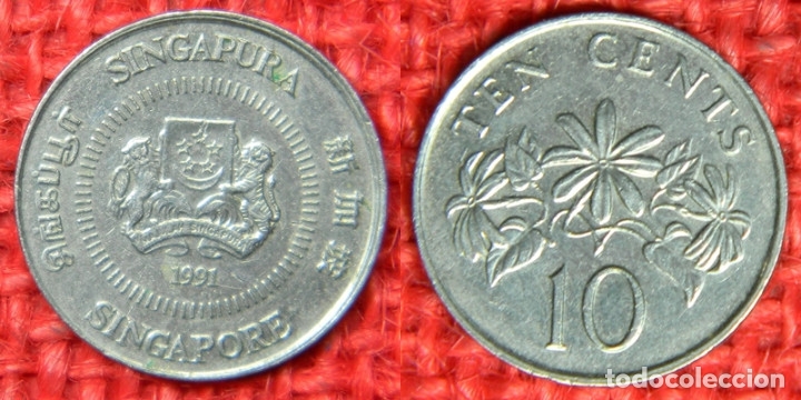 Monedas antiguas de Asia: Singapur - 10 Centavos - 1991 - Foto 1