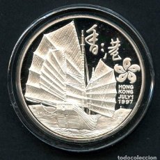Monedas antiguas de Asia: TURKS AND CAICOS, MONEDA, HONG KONG, CHINA, 20 CROWNS, 1997, COIN SILVER ONZA