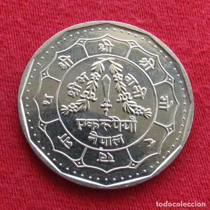 Monedas antiguas de Asia: Nepal 1 rupee 1992 2049 unc - Foto 1