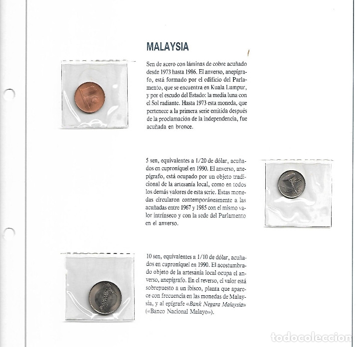 Monedas De Malaysia Con Su Ficha Buy Old Coins Of Asia At Todocoleccion