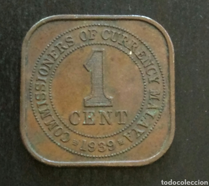Monedas antiguas de Asia: 1 centavo 1939 Malaya - Foto 1