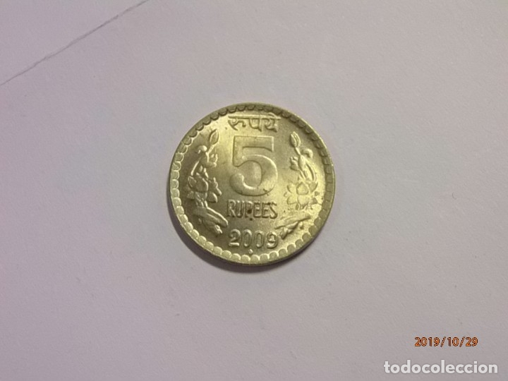 Monedas antiguas de Asia: INDIA 5 RUPIAS 2009 - MBC - Foto 2