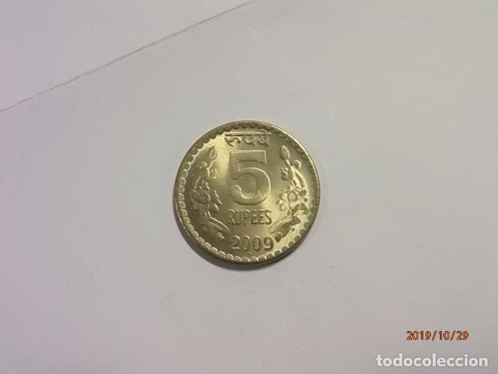Monedas antiguas de Asia: INDIA 5 RUPIAS 2009 - MBC - Foto 2