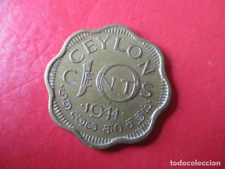 Monedas antiguas de Asia: Ceylon. 10 centimos de Jorge VI 1944 - Foto 2