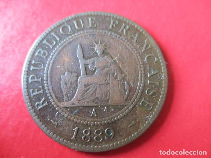 Monedas antiguas de Asia: Indochina francesa. 1 centimo 1889 - Foto 1