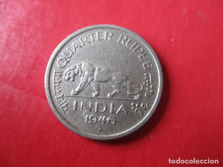 Monedas antiguas de Asia: India. 1/4 de rupia. 1946 - Foto 1