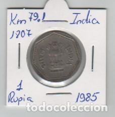 Monedas antiguas de Asia: MONEDA INDIA 1 RUPIA 1985 - Foto 1