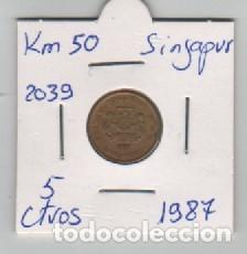 Monedas antiguas de Asia: MONEDA SINGAPUR 5 CENTAVOS 1987 - Foto 1