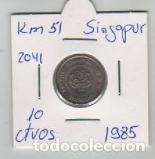 Monedas antiguas de Asia: MONEDA SINGAPUR 10 CENTAVOS 1985 - Foto 1