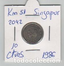 Monedas antiguas de Asia: MONEDA SINGAPUR 10 CENTAVOS 1986 - Foto 1