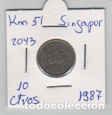 Monedas antiguas de Asia: MONEDA SINGAPUR 10 CENTAVOS 1987 - Foto 1