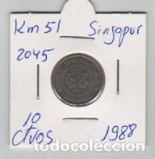 Monedas antiguas de Asia: MONEDA SINGAPUR 10 CENTAVOS 1988 - Foto 1
