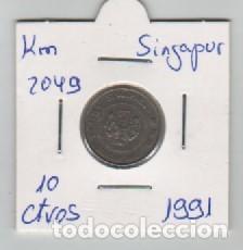 Monedas antiguas de Asia: MONEDA SINGAPUR 10 CENTAVOS 1991 - Foto 1