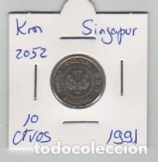 Monedas antiguas de Asia: MONEDA SINGAPUR 10 CENTAVOS 1991 - Foto 1