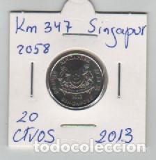 Monedas antiguas de Asia: MONEDA SINGAPUR 20 CENTAVOS 2013 - Foto 1