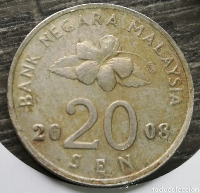 Monedas antiguas de Asia: Moneda Malasia 20 sen 2008 - Foto 1