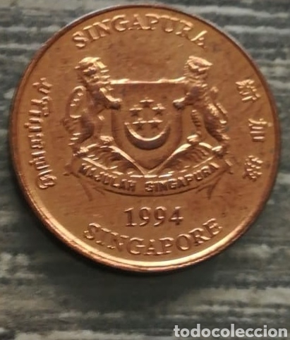 Monedas antiguas de Asia: Moneda Singapur 1 c&eacute;ntimo 1994 - Foto 2