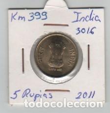 Monedas antiguas de Asia: MONEDA INDIA 5 RUPIAS 2011 - Foto 1