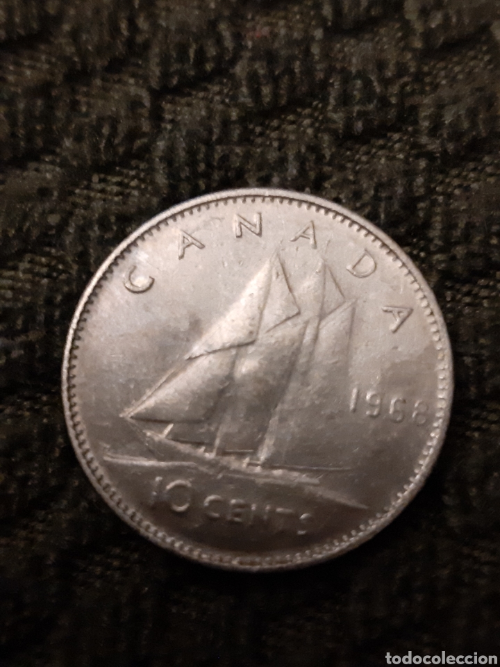 Alte M&uuml;nzen aus Asien: 10 C&Eacute;NTIMOS CANADA MONEDA 1968