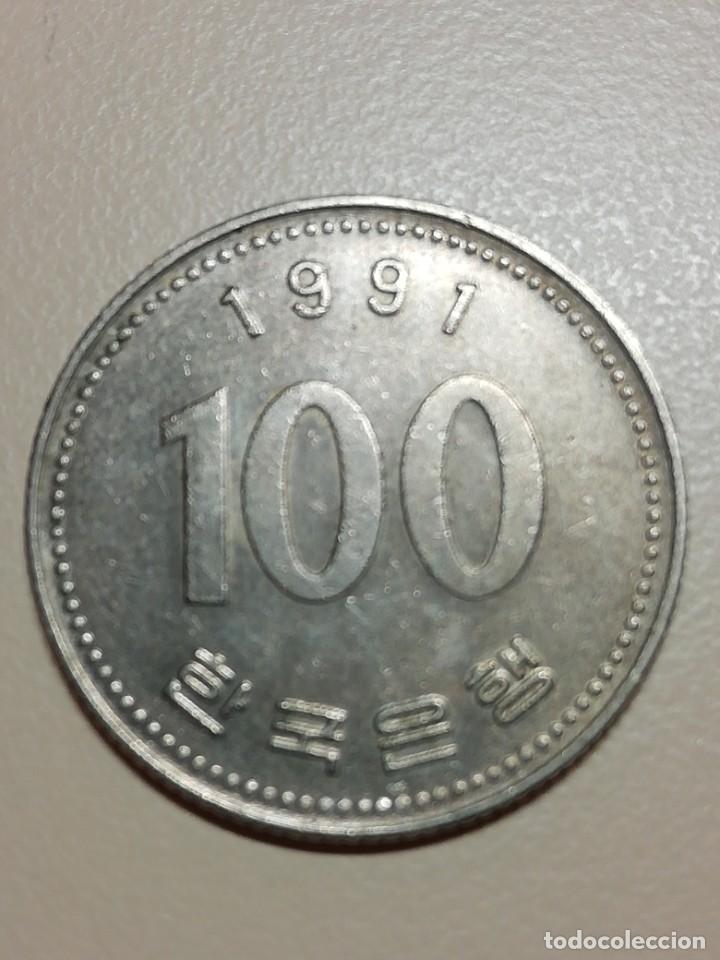 Monedas antiguas de Asia: 2 MONEDAS DE COREA DEL SUR DE 10 Y 100 WON DE 1991 - Foto 4