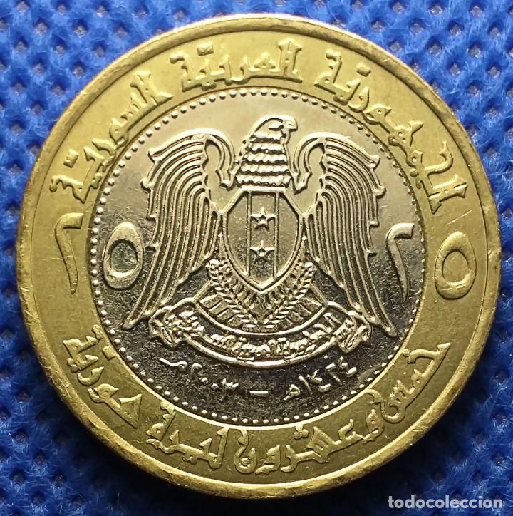 Monedas antiguas de Asia: Siria 25 Libras 2003 Sin Circular - Foto 2
