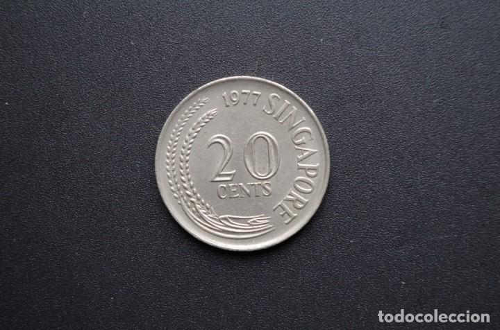 Monedas antiguas de Asia: SINGAPUR 20 CENTS 1977 - Foto 2