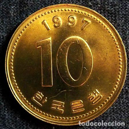 Monedas antiguas de Asia: corea del sur 10 won 1997 sc km 33 - Foto 1