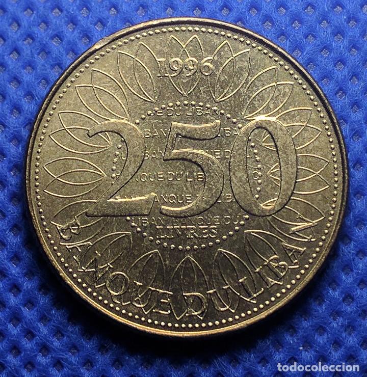 Monedas antiguas de Asia: Libano 250 Libras 1996 - Foto 2