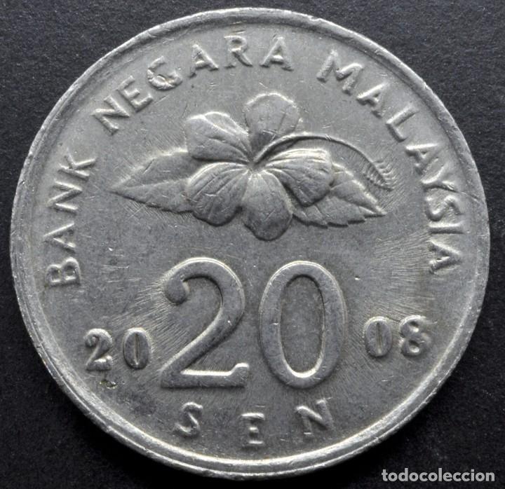 Monedas antiguas de Asia: Malasia, 20 sen 2008 - Foto 1