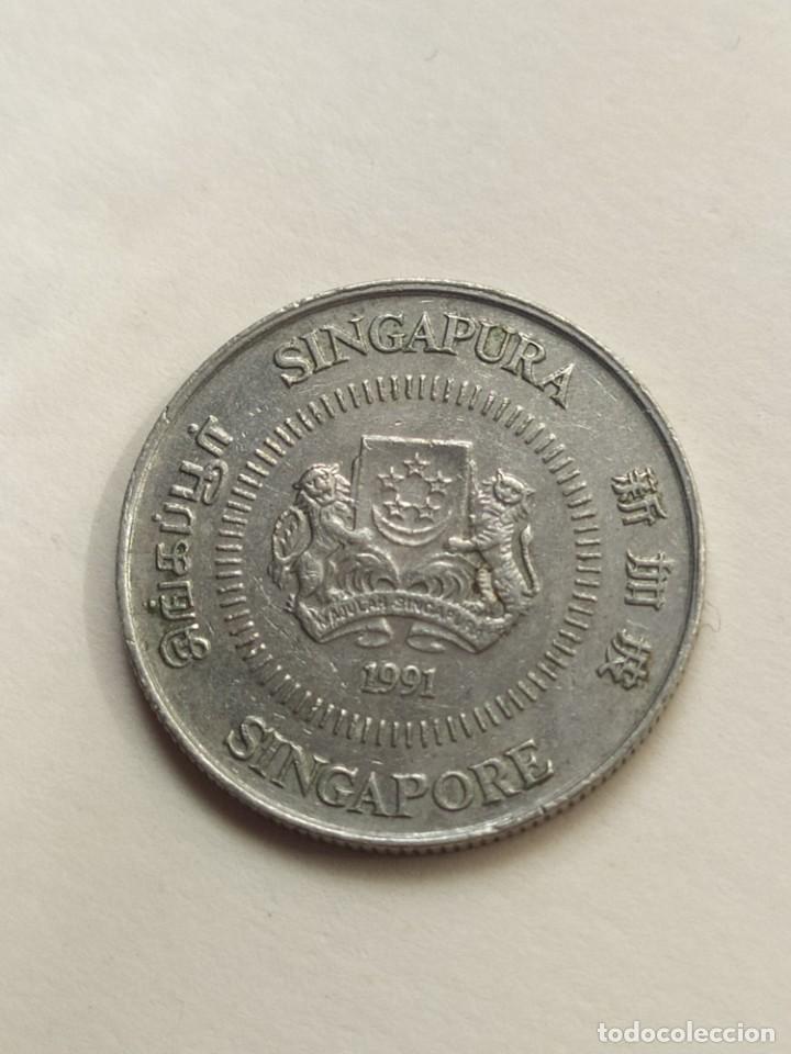 Monedas antiguas de Asia: ## Singapur 1991 10 cents ## - Foto 1