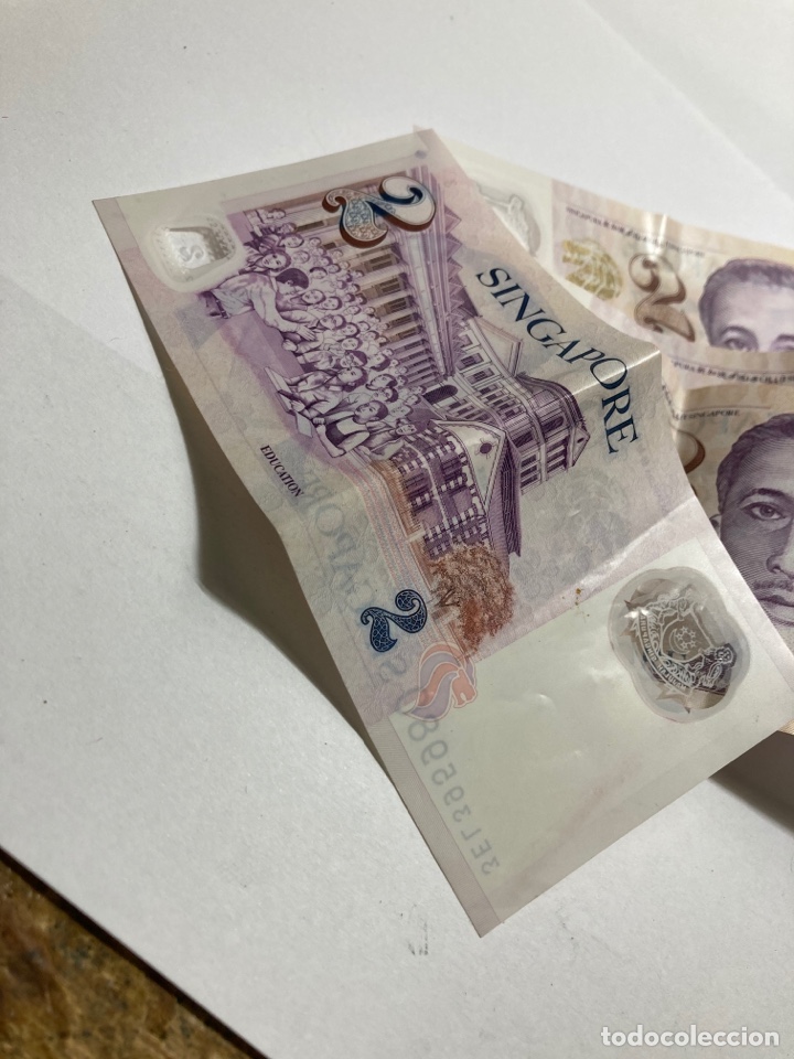 Monedas antiguas de Asia: 4 billetes de 2 dollars Singapur - Foto 2