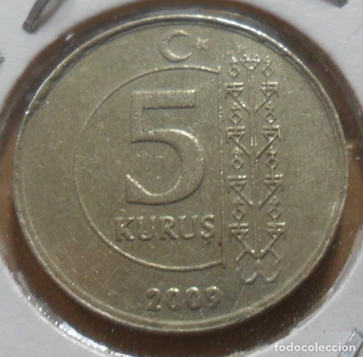 Monedas antiguas de Asia: TURQUIA - 5 KURUS - 2009 - Foto 2