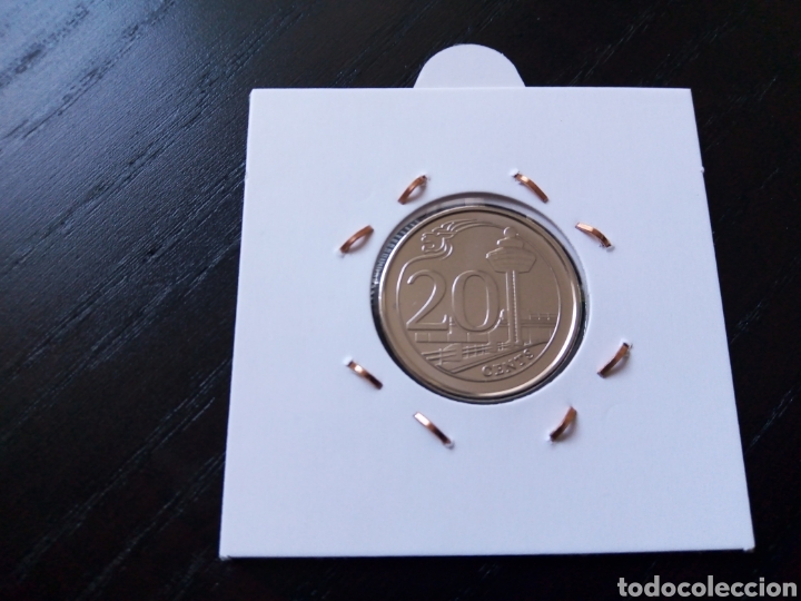 Monedas antiguas de Asia: Moneda 20 centavos Singapur a&ntilde;o 2013 ebc encartonada - Foto 2