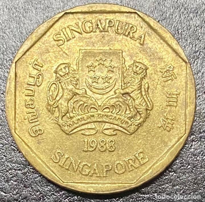 Monedas antiguas de Asia: SINGAPURE 1 DOLLAR 1988 - Foto 1