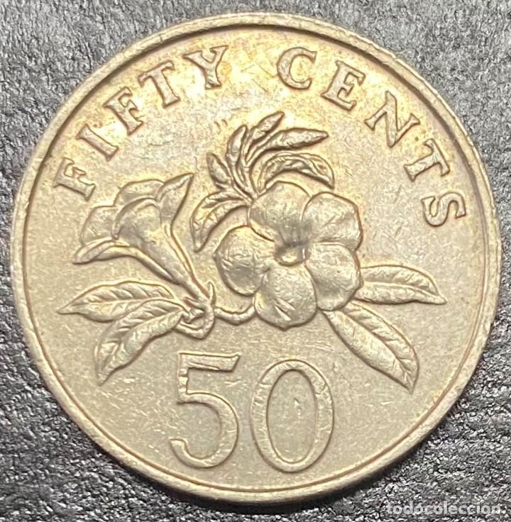 Monedas antiguas de Asia: SINGAPURE 50 CENTAVOS 1989 - Foto 2
