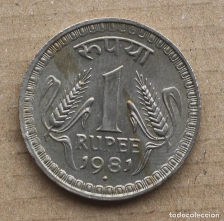 Monedas antiguas de Asia: INDIA - 1 RUPEE / RUPIA 1981 MBC - Foto 2