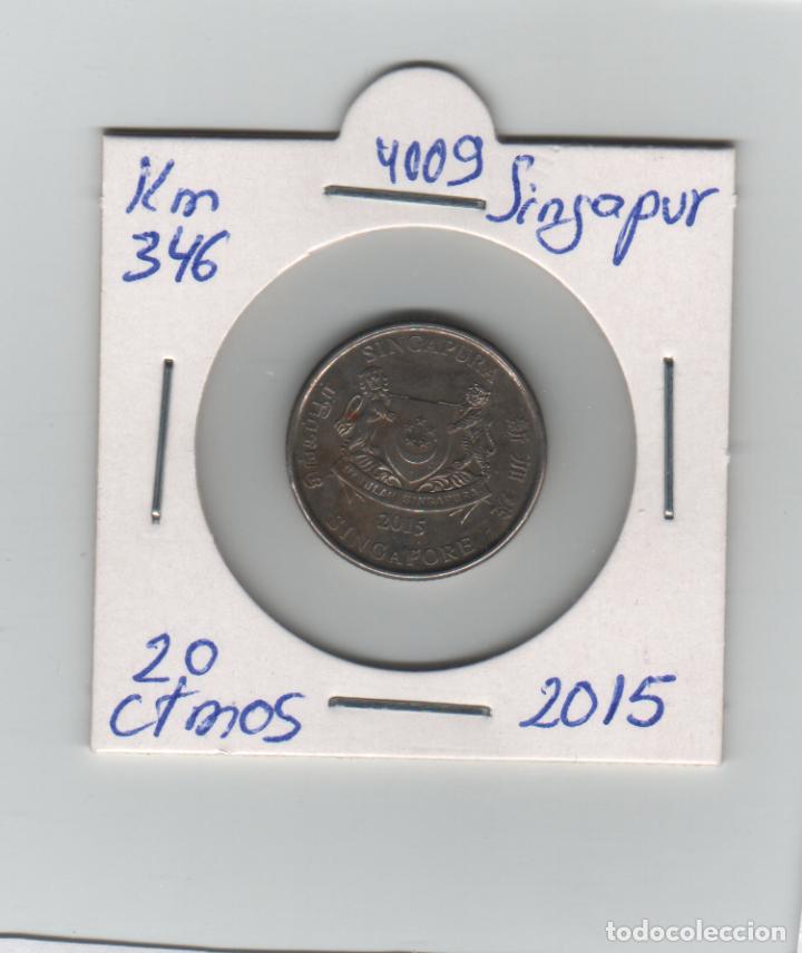 Monedas antiguas de Asia: MONEDA SINGAPUR 20 CENTAVO 2015 - Foto 1
