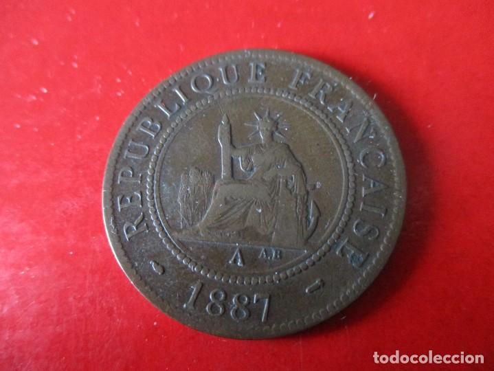 Monedas antiguas de Asia: Indochina Francesa. moneda de 1 centimo 1887 - Foto 1